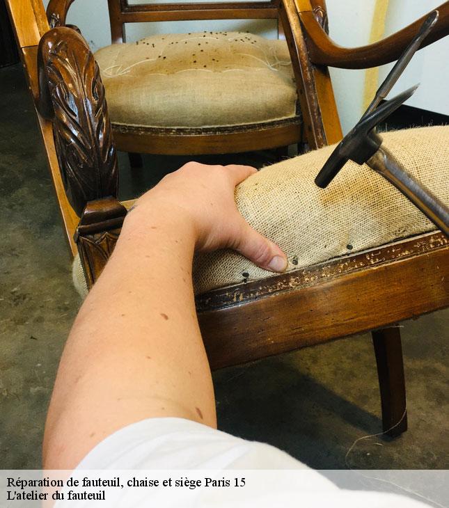 Réparation de fauteuil, chaise et siège  paris-15-75015 L'atelier du fauteuil