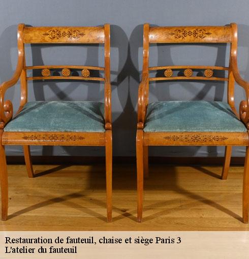 Restauration de fauteuil, chaise et siège  paris-3-75003 L'atelier du fauteuil